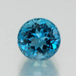 Topaze bleue naturelle coupe roude, 2,12 ct, VS-SI