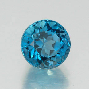 Topaze bleue naturelle coupe roude, 2,12 ct, VS-SI