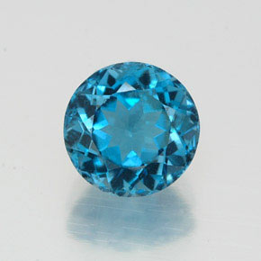 Topaze bleue naturelle coupe roude, 1,73 ct, VS-SI