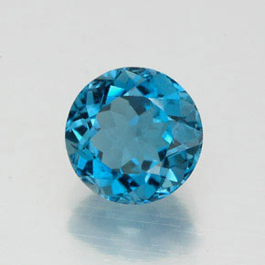 Topaze bleue naturelle coupe roude, 1,73 ct, VS-SI