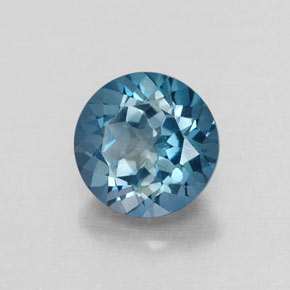 Topaze bleue naturelle coupe roude, 1,82 ct, VVS