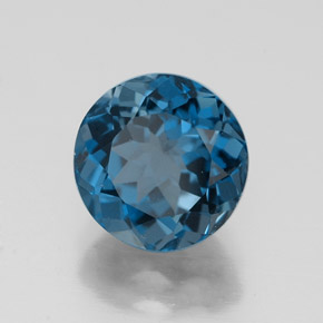 Topaze bleue naturelle coupe roude, 2,68 ct, VVS
