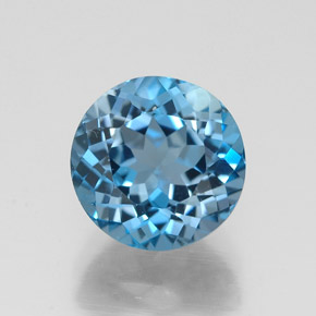 Topaze bleue naturelle coupe roude, 2,79 ct, VVS