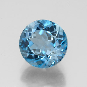 Topaze bleue naturelle coupe roude, 2,79 ct, VVS