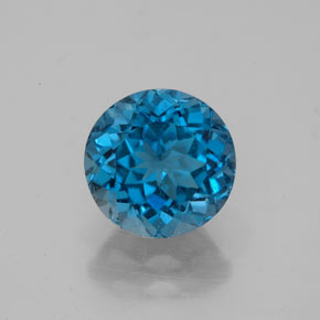 Topaze bleue naturelle coupe roude, 2,63 ct, VS-SI