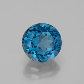 Topaze bleue naturelle coupe roude, 2,63 ct, VS-SI