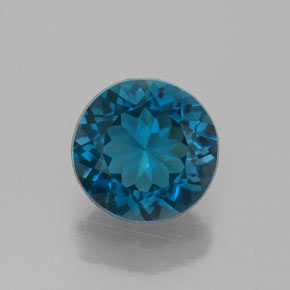 Topaze bleue naturelle coupe roude, 2,32 ct, VVS
