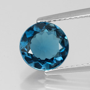 Topaze bleue naturelle coupe roude, 2,05 ct, VVS-VS