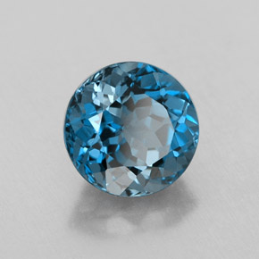 Topaze bleue naturelle coupe roude, 2,60 ct, VVS-VS