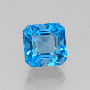 Topaze bleue naturelle taille émeraude, 2,23 ct, VS-SI