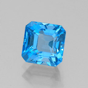 Topaze bleue naturelle taille émeraude, 2,23 ct, VS-SI