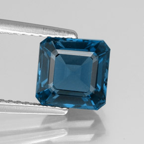 Topaze bleue naturelle taille émeraude, 2,32 ct, VVS