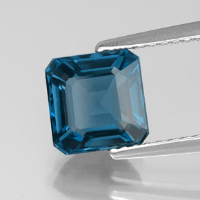 Topaze bleue naturelle taille émeraude, 2,32 ct, VVS