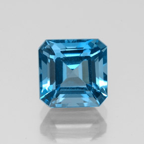 Topaze bleue naturelle taille émeraude, 2,41 ct, VVS