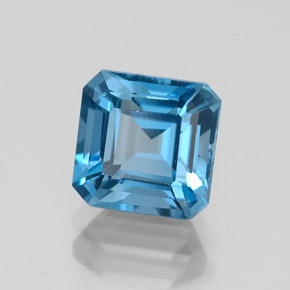 Topaze bleue naturelle taille émeraude, 2,41 ct, VVS
