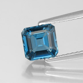 Topaze bleue naturelle taille émeraude, 1,27 ct, VVS
