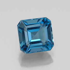 Topaze bleue naturelle taille émeraude, 2,44 ct, VS