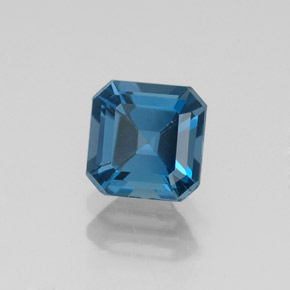 Topaze bleue naturelle taille émeraude, 1,30 ct, VVS-VS