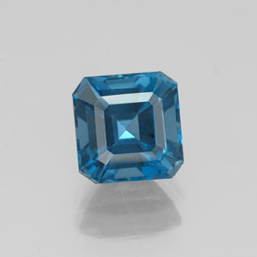 Topaze bleue naturelle taille émeraude, 1,58 ct, VVS-VS
