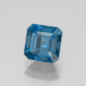 Topaze bleue naturelle taille émeraude, 1,58 ct, VVS-VS
