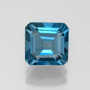 Topaze bleue naturelle taille émeraude, 1,30 ct, VVS-VS