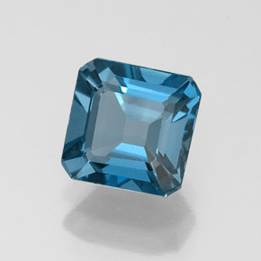 Topaze bleue naturelle taille émeraude, 1,30 ct, VVS-VS