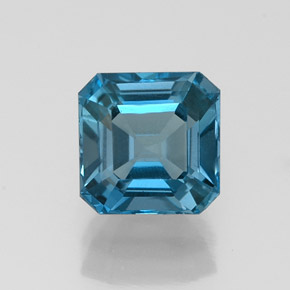 Topaze bleue naturelle taille émeraude, 1,44 ct, VVS
