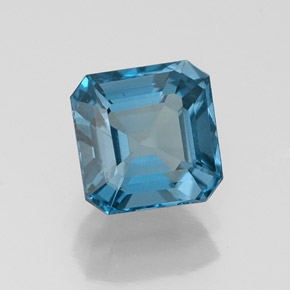 Topaze bleue naturelle taille émeraude, 1,44 ct, VVS