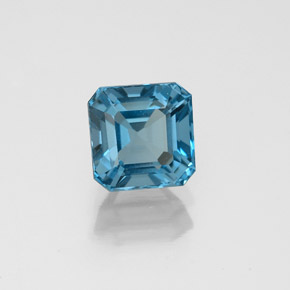 Topaze bleue naturelle taille émeraude, 1,65 ct, VVS