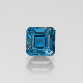 Topaze bleue naturelle taille émeraude, 1,44 ct, VVS