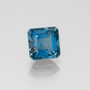 Topaze bleue naturelle taille émeraude, 1,44 ct, VVS