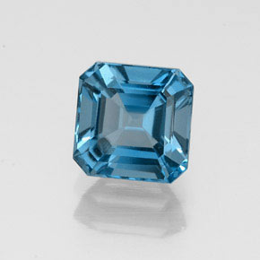Topaze bleue naturelle taille émeraude, 1,47 ct, VVS