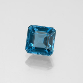 Topaze bleue naturelle taille émeraude, 1,37 ct, VVS-VS