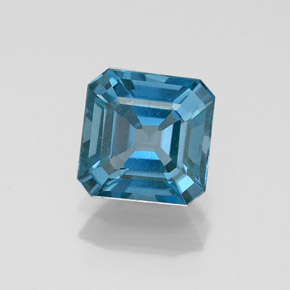 Topaze bleue naturelle taille émeraude, 1,23 ct, VS