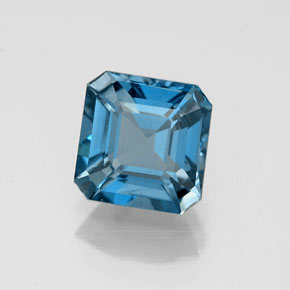 Topaze bleue naturelle taille émeraude, 1,37 ct, VS