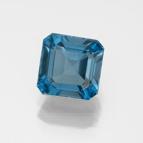 Topaze bleue naturelle taille émeraude, 1,50 ct, VS