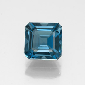 Topaze bleue naturelle taille émeraude, 1,35 ct, VVS