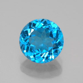Topaze bleue naturelle coupe roude, 2,29 ct, VVS