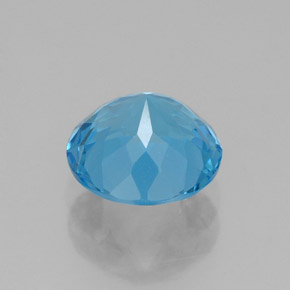 Topaze bleue naturelle coupe roude, 2,30 ct, VVS