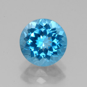 Topaze bleue naturelle coupe roude, 2,21 ct, VVS
