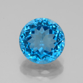 Topaze bleue naturelle coupe roude, 2,69 ct, VVS