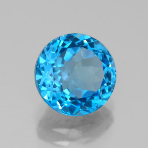 Topaze bleue naturelle coupe roude, 2,69 ct, VVS
