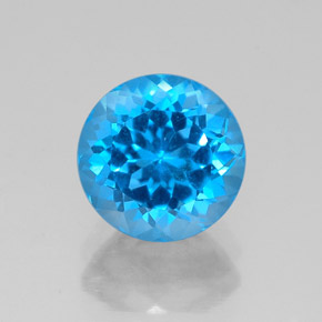 Topaze bleue naturelle coupe roude, 2,80 ct, VVS
