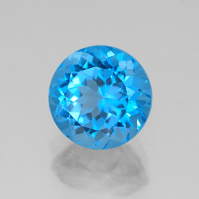 Topaze bleue naturelle coupe roude, 2,80 ct, VVS