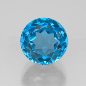 Topaze bleue naturelle coupe roude, 4,17 ct, VVS-VS