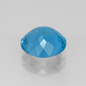 Topaze bleue naturelle coupe roude, 3,09 ct, VVS