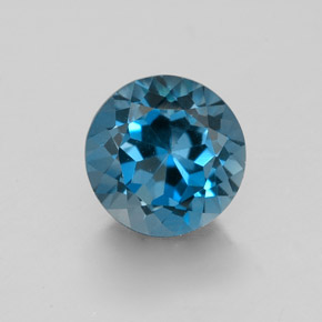 Topaze bleue naturelle coupe roude, 1,98 ct, VVS