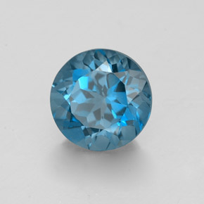 Topaze bleue naturelle coupe roude, 2,03 ct, VVS
