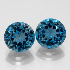 Achetez naturel ct bleue topaze gems, coupe roude, en provenance brésil chez gemselect. en stock, livraison internationale!