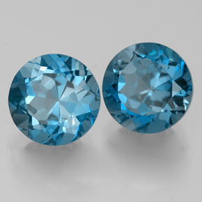 Achetez naturel ct bleue topaze gems, coupe roude, en provenance brésil chez gemselect. en stock, livraison internationale!